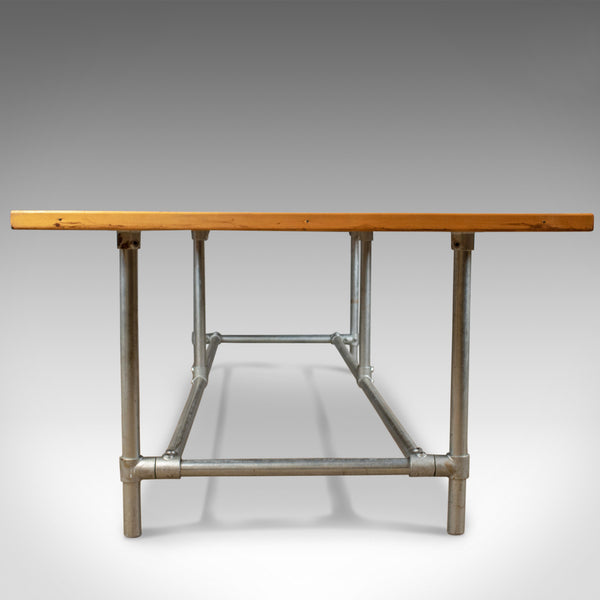 Large Dining or Work Table, English, Industrial Chic, Parquet, Seats 12, C20th - London Fine Antiques