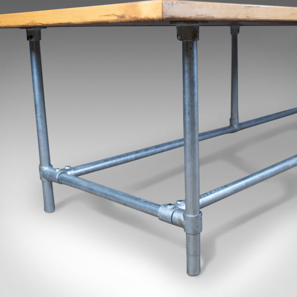 Large Dining or Work Table, English, Industrial Chic, Parquet, Seats 12, C20th - London Fine Antiques