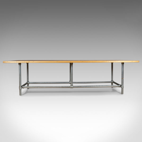 Large Dining or Work Table, English, Industrial Chic, Parquet, Seats 12, C20th - London Fine Antiques