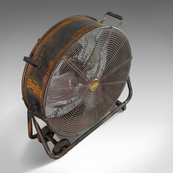 Large Floor Standing Fan, Powerful, Superdry Branded, Industrial Cooling - London Fine Antiques