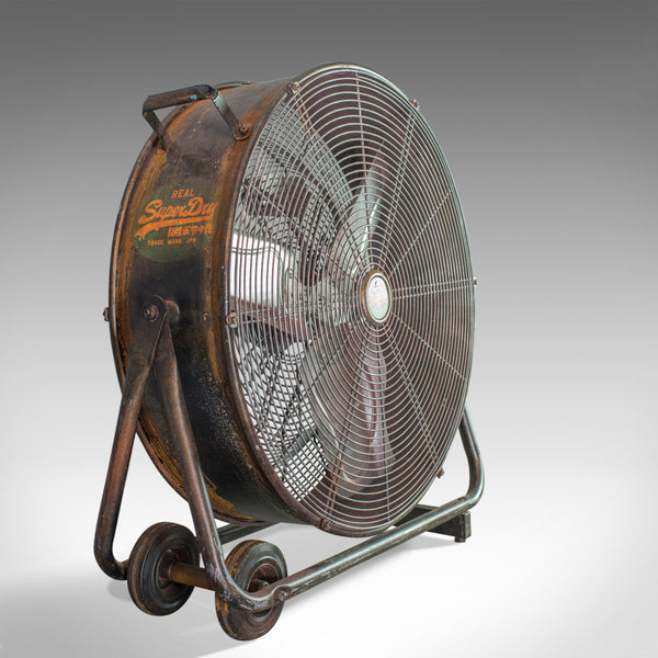 Large Floor Standing Fan, Powerful, Superdry Branded, Industrial Cooling - London Fine Antiques