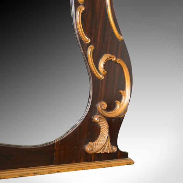Large French Rococo Revival Overmantel Mirror, Hall, Ebonsied, Giltwood c.1910 - London Fine Antiques