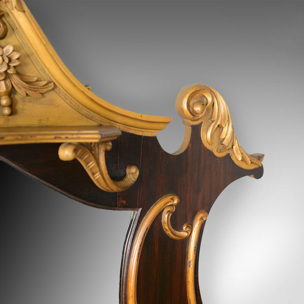 Large French Rococo Revival Overmantel Mirror, Hall, Ebonsied, Giltwood c.1910 - London Fine Antiques