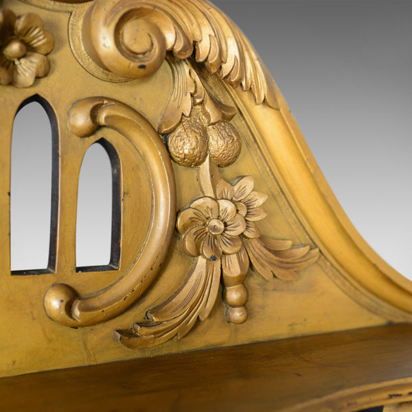 Large French Rococo Revival Overmantel Mirror, Hall, Ebonsied, Giltwood c.1910 - London Fine Antiques