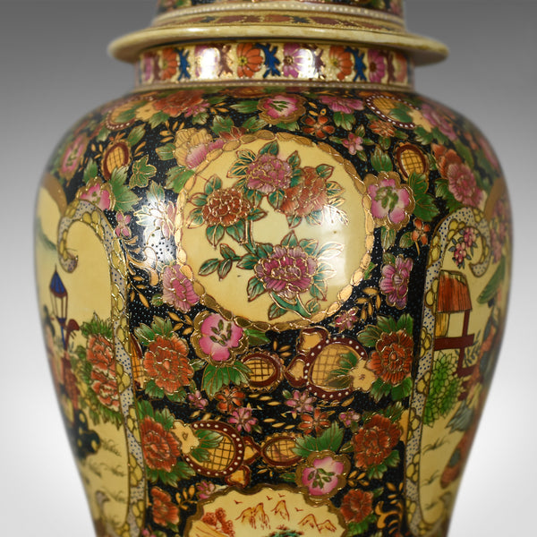 Large Japanese Baluster Vase, Hand Painted Ceramic Urn, 20th Century - London Fine Antiques