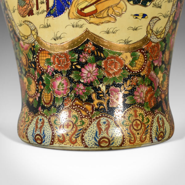 Large Japanese Baluster Vase, Hand Painted Ceramic Urn, 20th Century - London Fine Antiques