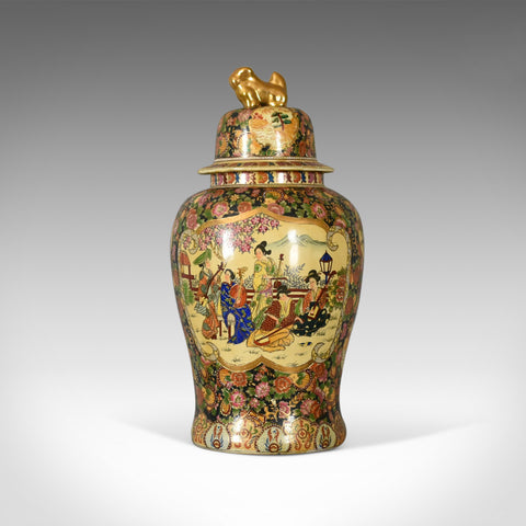 Large Japanese Baluster Vase, Hand Painted Ceramic Urn, 20th Century - London Fine Antiques