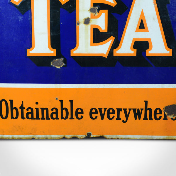 Large, Mid-Century, Enamel Sign, English, Vintage, Lyons Tea, Advertising c1950s - London Fine Antiques
