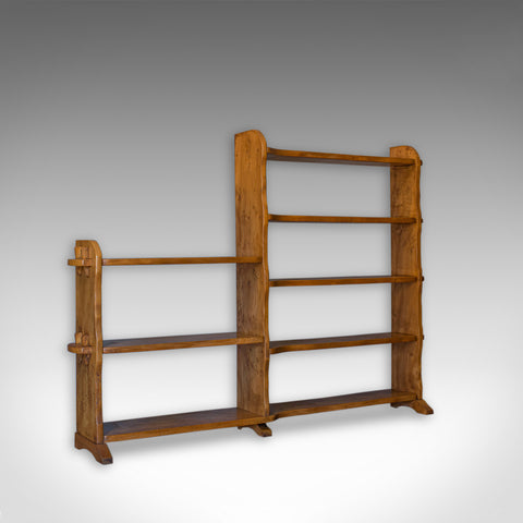 Large Open Bookcase, Elm, Display Shelves, Arts and Crafts Taste, Late C20th - London Fine Antiques