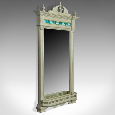 Large, Painted, Antique Wall Mirror, Victorian, Overmantel, Pier, Tiles c.1890 - London Fine Antiques