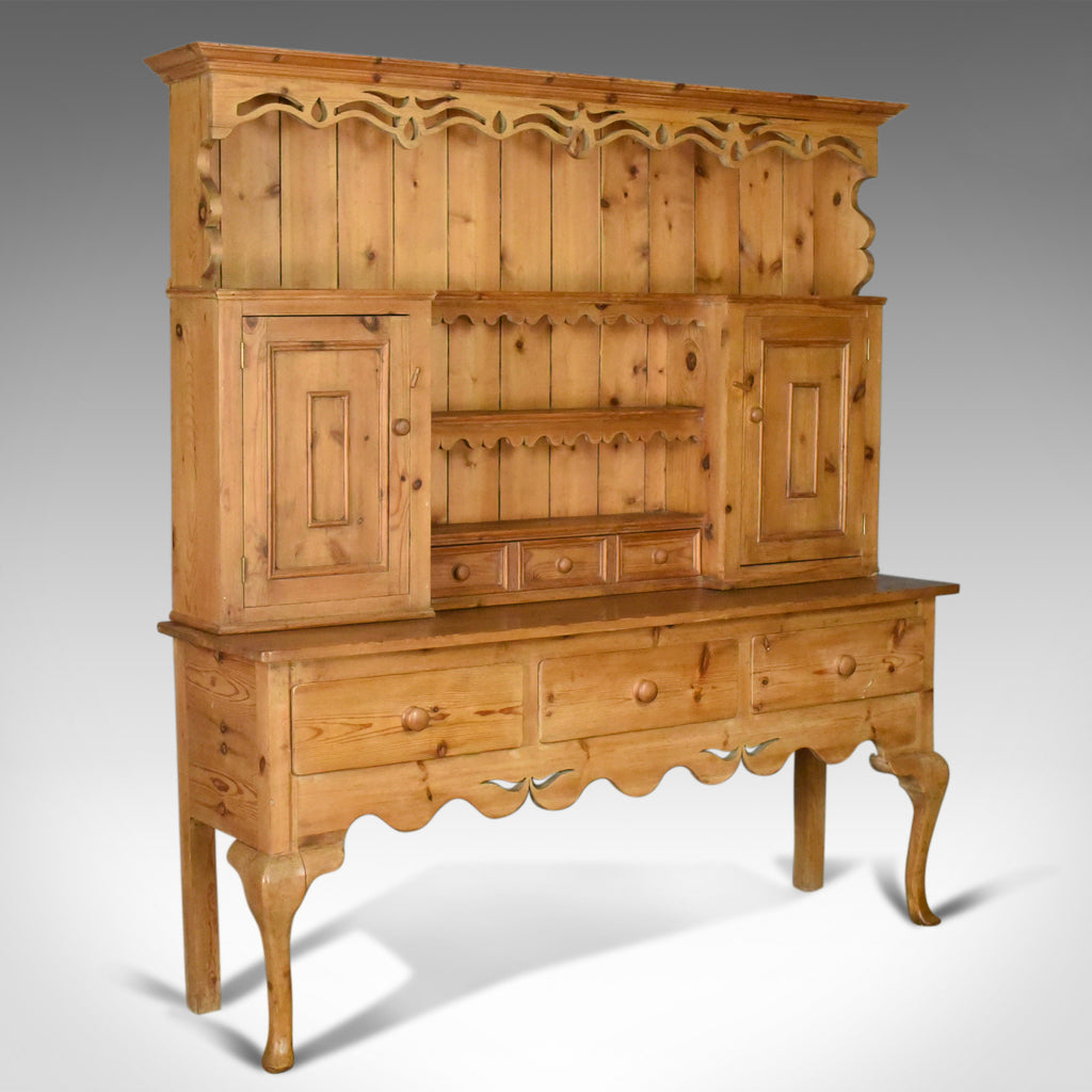 Large Pine Dresser in Victorian Taste Country Kitchen Cabinet Late 20th Century - London Fine Antiques