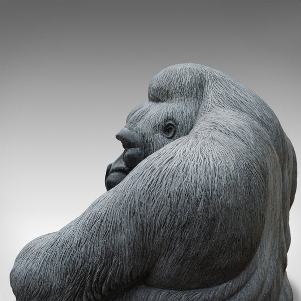 Large Sculptural Artwork Marble Statue Shabani Lowland Gorilla by Dominic Hurley - London Fine Antiques