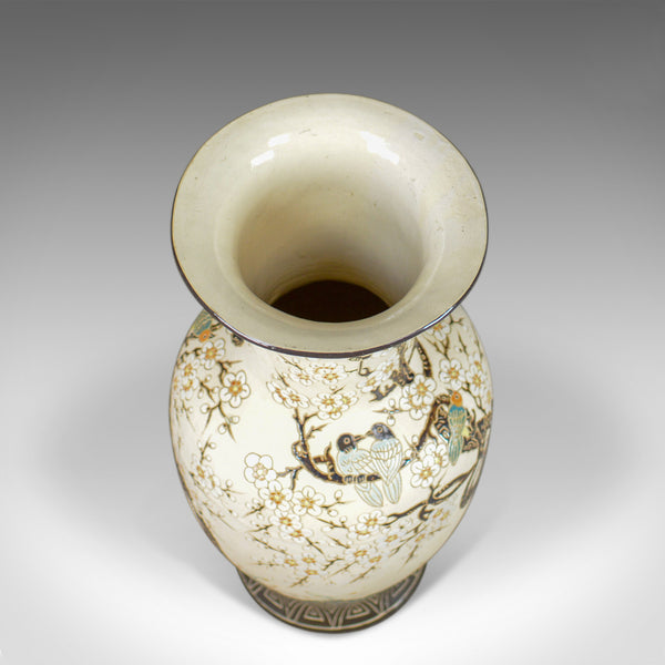 Large Vase, Vintage, Japanese, Baluster, Cherry Blossom and Birds C20th - London Fine Antiques