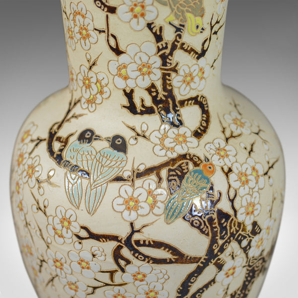 Large Vase, Vintage, Japanese, Baluster, Cherry Blossom and Birds C20th - London Fine Antiques