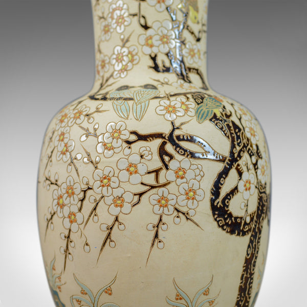Large Vase, Vintage, Japanese, Baluster, Cherry Blossom and Birds C20th - London Fine Antiques
