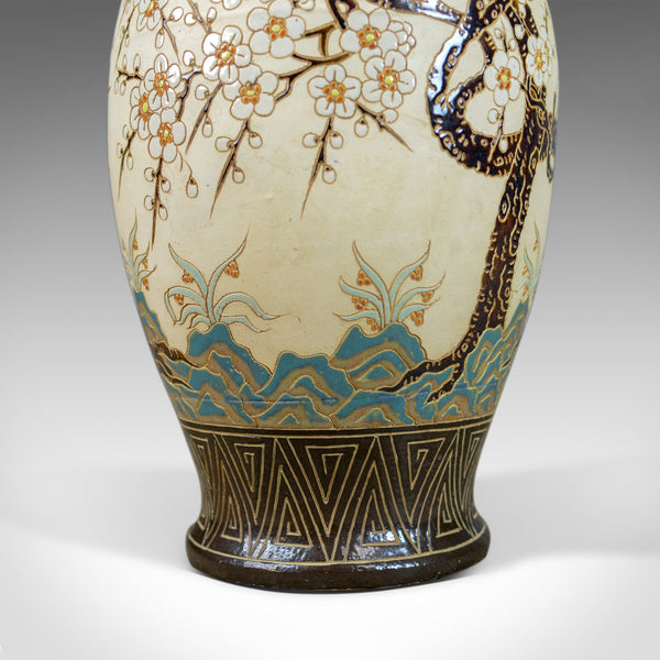 Large Vase, Vintage, Japanese, Baluster, Cherry Blossom and Birds C20th - London Fine Antiques