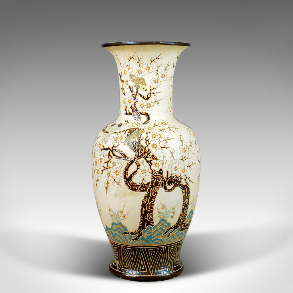 Large Vase, Vintage, Japanese, Baluster, Cherry Blossom and Birds C20th - London Fine Antiques