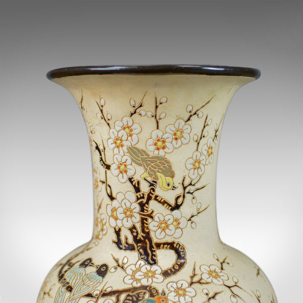 Large Vase, Vintage, Japanese, Baluster, Cherry Blossom and Birds C20th - London Fine Antiques