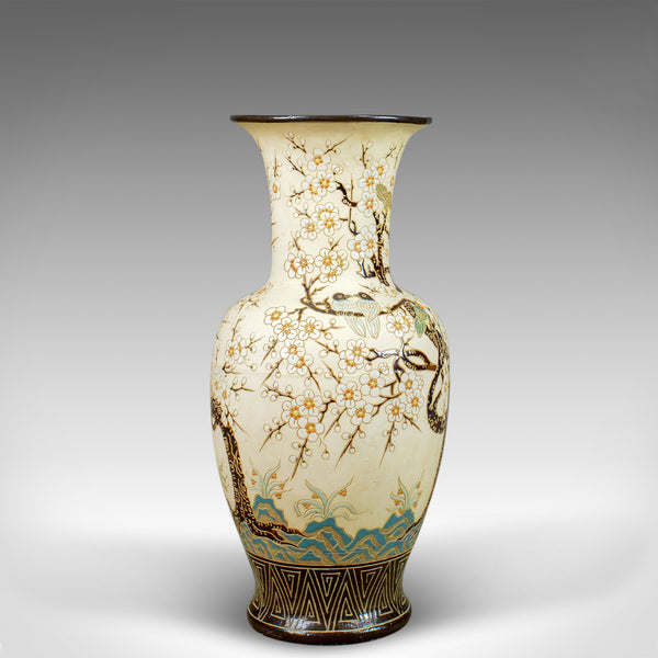 Large Vase, Vintage, Japanese, Baluster, Cherry Blossom and Birds C20th - London Fine Antiques