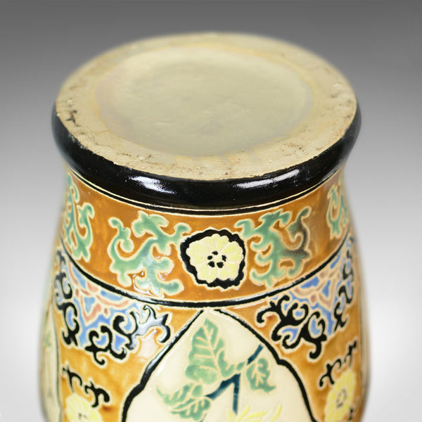 Large Vase, Vintage, Oriental, Baluster, Panel Scenes, Late 20th Century - London Fine Antiques
