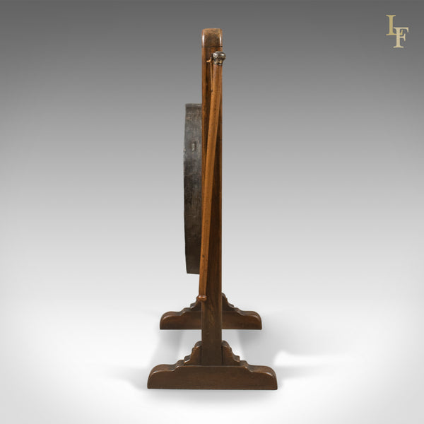 Large Victorian Dinner Gong with Beater in English Oak Frame, c.1870 - London Fine Antiques