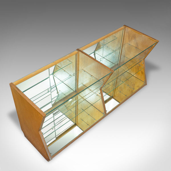 Large Vintage Display Cabinet, Glass, Oak, Retail, Shop-Fitting, Art Deco c.1930 - London Fine Antiques