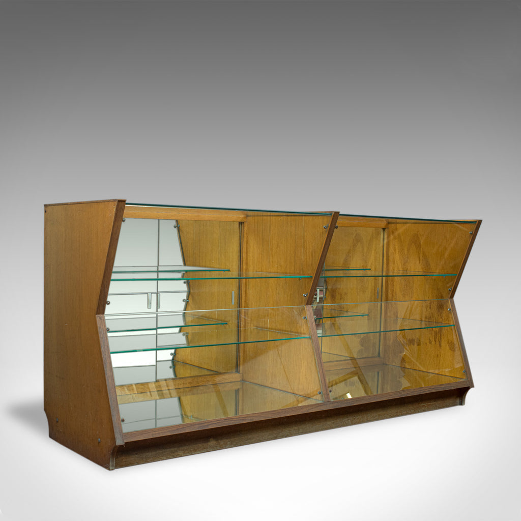 Large Vintage Display Cabinet, Glass, Oak, Retail, Shop-Fitting, Art Deco c.1930 - London Fine Antiques