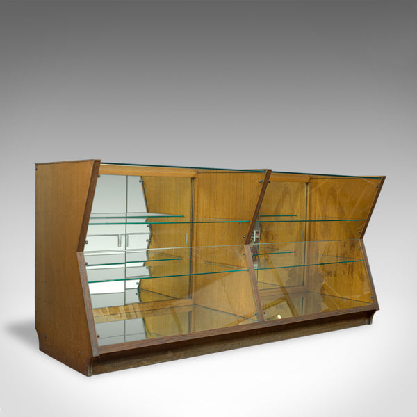 Large Vintage Display Cabinet, Glass, Oak, Retail, Shop-Fitting, Art Deco c.1930 - London Fine Antiques