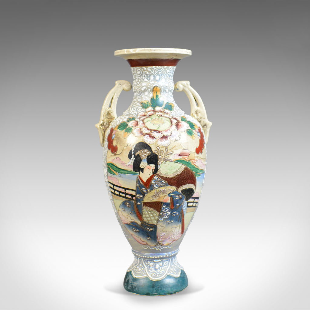 Large, Vintage Japanese Baluster Vase, Decorated, Ceramic, Urn, Mid-Late C20th - London Fine Antiques