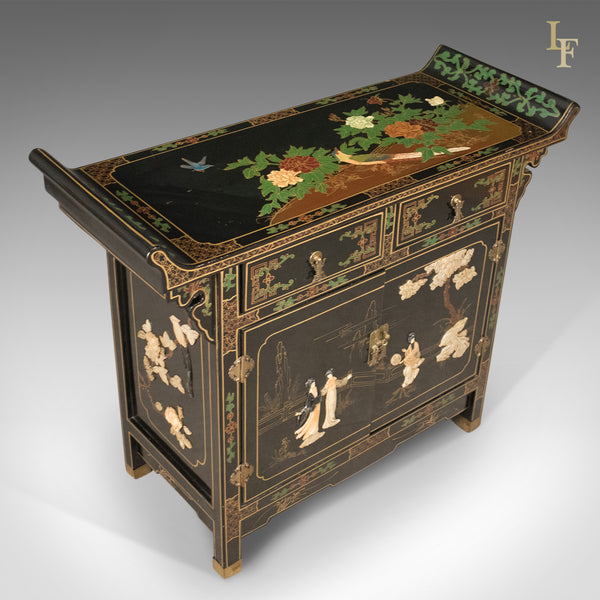 Late 20th Century Japanese Cabinet, Soap Stone Decoration - London Fine Antiques