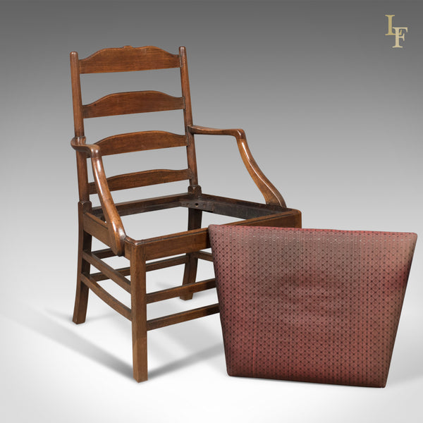 Late Georgian Antique Elbow Chair, English, Chippendale Overtones to Lower Frame - London Fine Antiques
