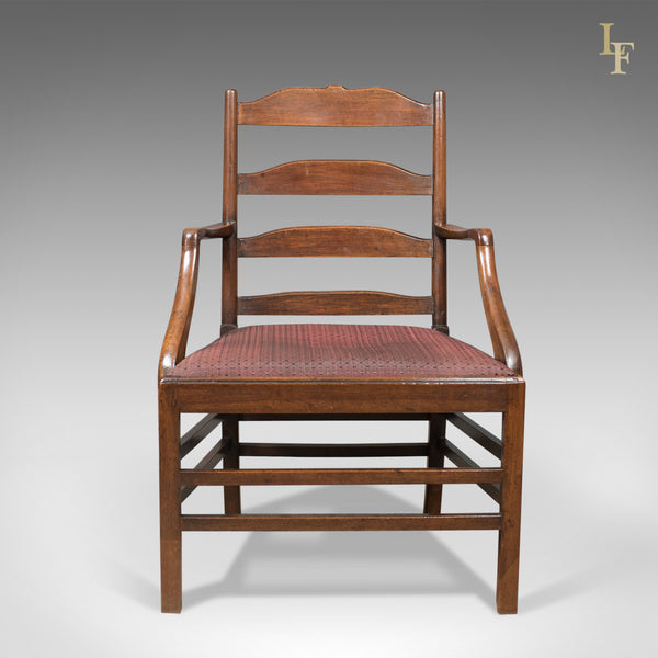 Late Georgian Antique Elbow Chair, English, Chippendale Overtones to Lower Frame - London Fine Antiques