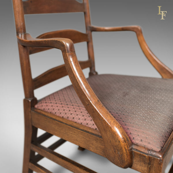 Late Georgian Antique Elbow Chair, English, Chippendale Overtones to Lower Frame - London Fine Antiques