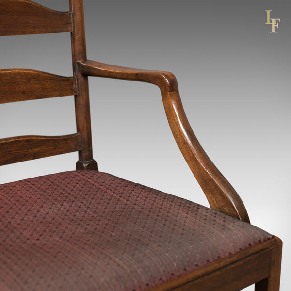 Late Georgian Antique Elbow Chair, English, Chippendale Overtones to Lower Frame - London Fine Antiques