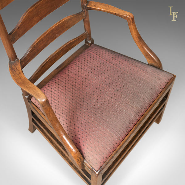 Late Georgian Antique Elbow Chair, English, Chippendale Overtones to Lower Frame - London Fine Antiques
