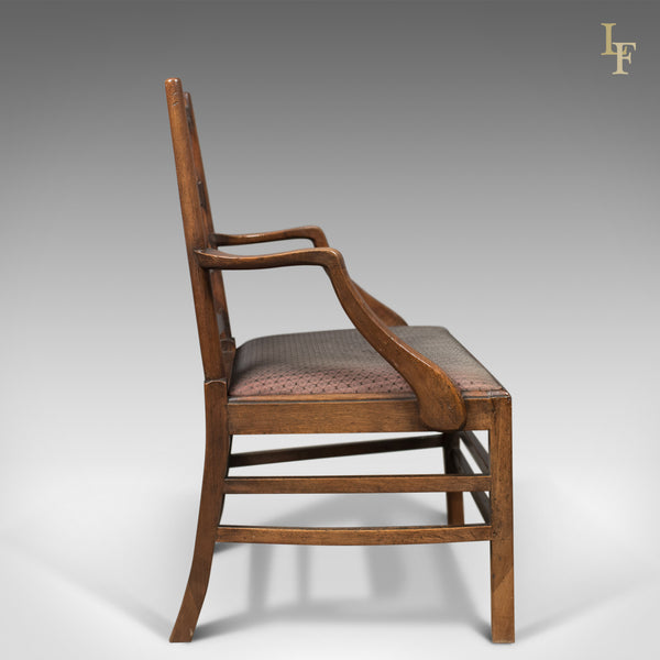 Late Georgian Antique Elbow Chair, English, Chippendale Overtones to Lower Frame - London Fine Antiques