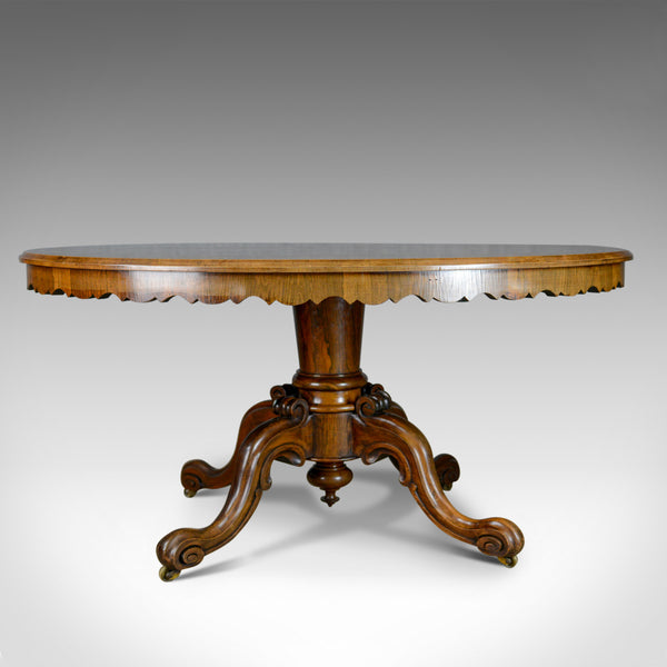 Regency, Antique Loo Table, Rosewood, Ovular, Tilt-Top, Breakfast, Dining c1830 - London Fine Antiques