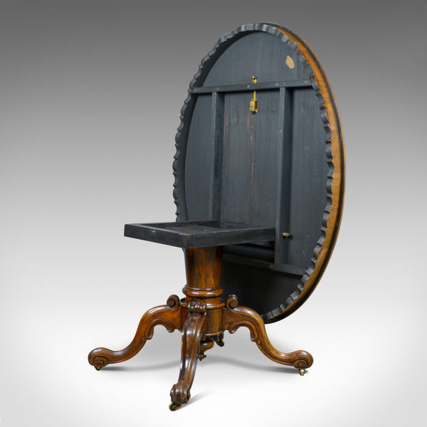 Regency, Antique Loo Table, Rosewood, Ovular, Tilt-Top, Breakfast, Dining c1830 - London Fine Antiques