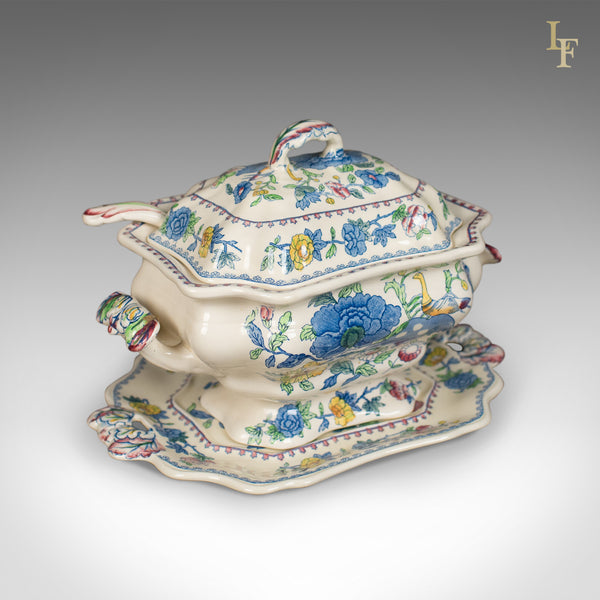 Mason's Ironstone China Soup Tureen, Under-Plate and Ladle, Regency Design, c.1940 - London Fine Antiques