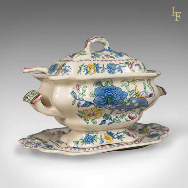 Mason's Ironstone China Soup Tureen, Under-Plate and Ladle, Regency Design, c.1940 - London Fine Antiques