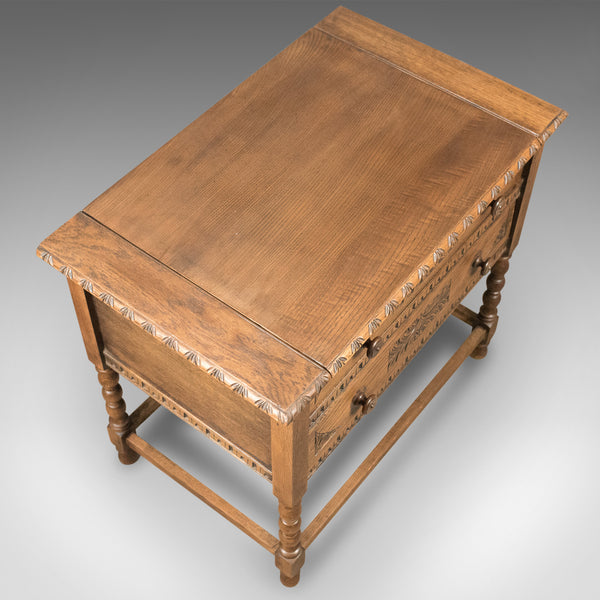 Metamorphic Side Table Oak Desk, Mid Century Writing Table Circa 1960 - London Fine Antiques