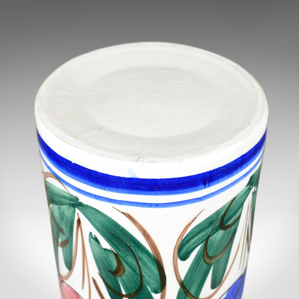 Mid 20th Century Vintage Umbrella Stand, Deep, Floral, Ceramic Stick Pot - London Fine Antiques