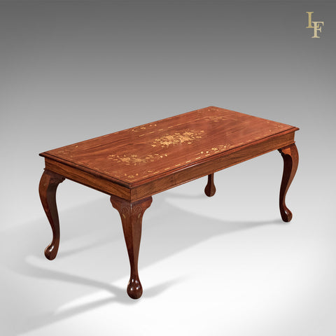 Mid-Century Coffee Table, Inlaid Asian Walnut - London Fine Antiques