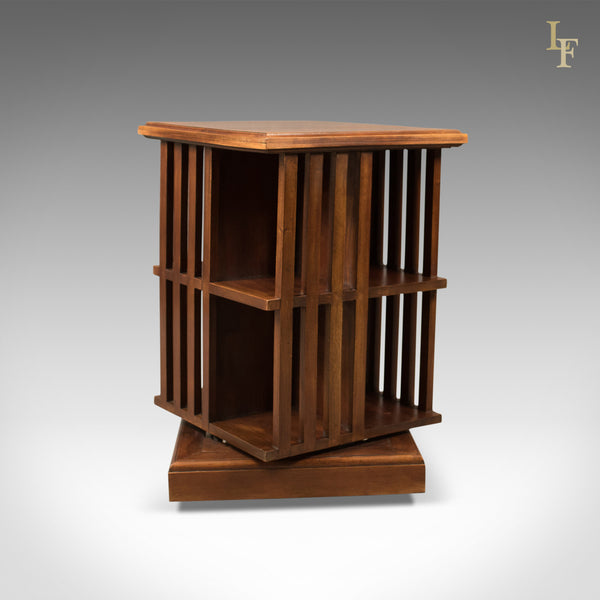 Mid-Century Revolving Bookcase, Mahogany Bookshelf c.1970 - London Fine Antiques