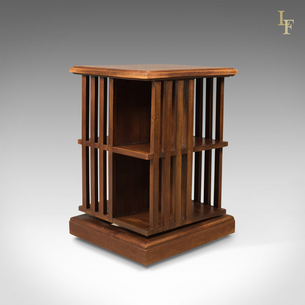 Mid-Century Revolving Bookcase, Mahogany Bookshelf c.1970 - London Fine Antiques
