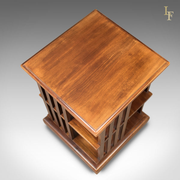 Mid-Century Revolving Bookcase, Mahogany Bookshelf c.1970 - London Fine Antiques