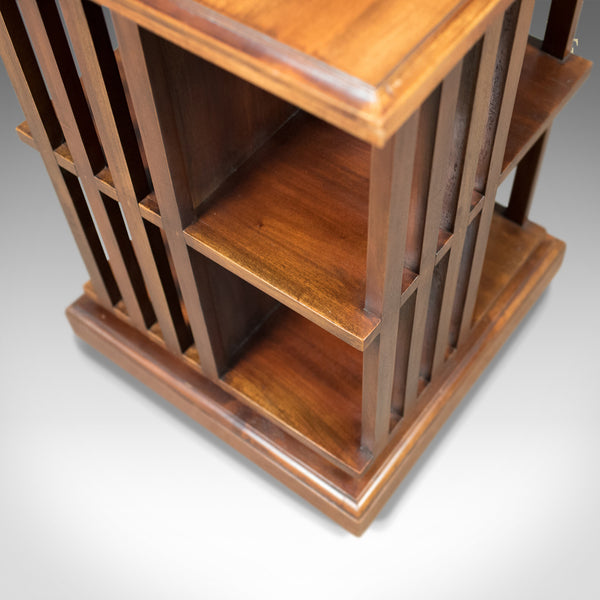 Mid-Century Revolving Bookcase, Mahogany Bookshelf c.1970 - London Fine Antiques