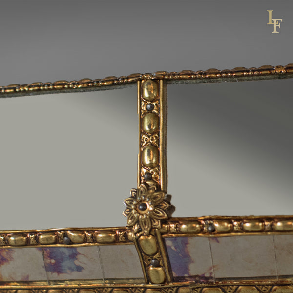 Mid-Century Georgian Revival Wall Mirror, Cushioned with Recessed Plate - London Fine Antiques