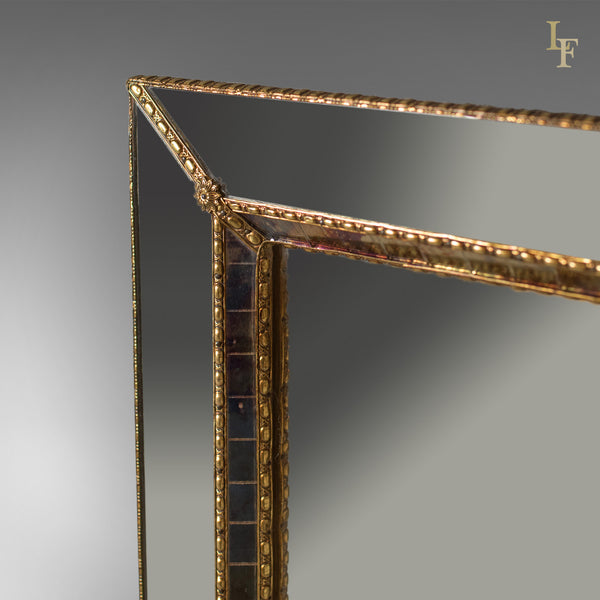 Mid-Century Georgian Revival Wall Mirror, Cushioned with Recessed Plate - London Fine Antiques