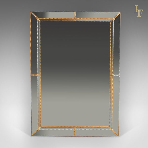 Mid-Century Georgian Revival Wall Mirror, Cushioned with Recessed Plate - London Fine Antiques